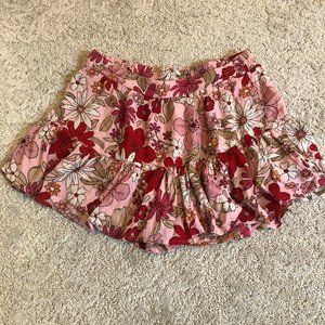 floral skirt with shorts